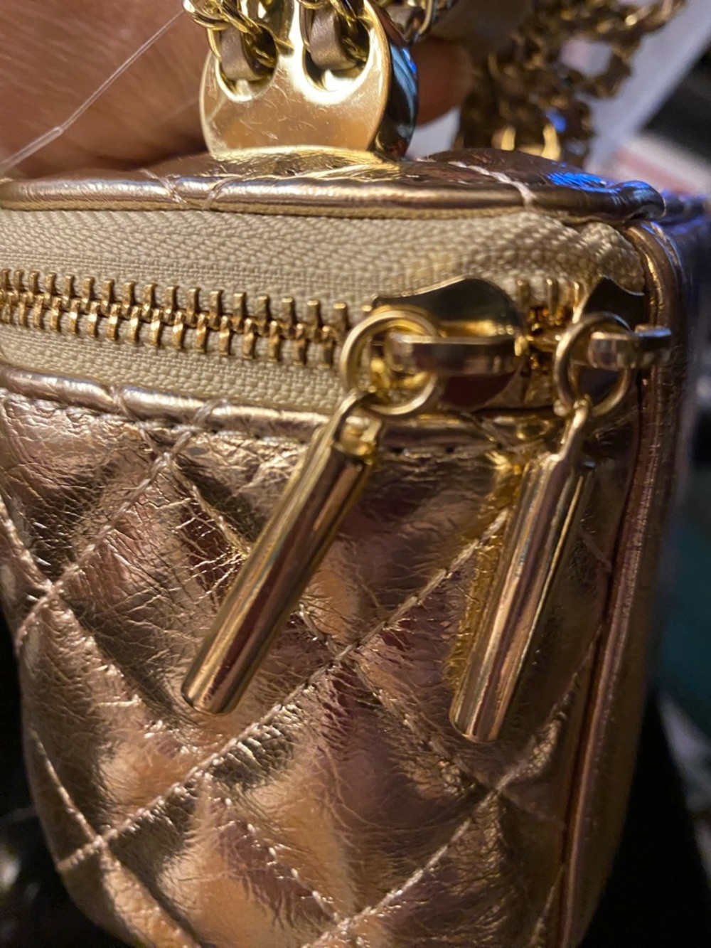 Gold Quilted Chain Crossbody Bag NWT- Women - Picture 10 of 10